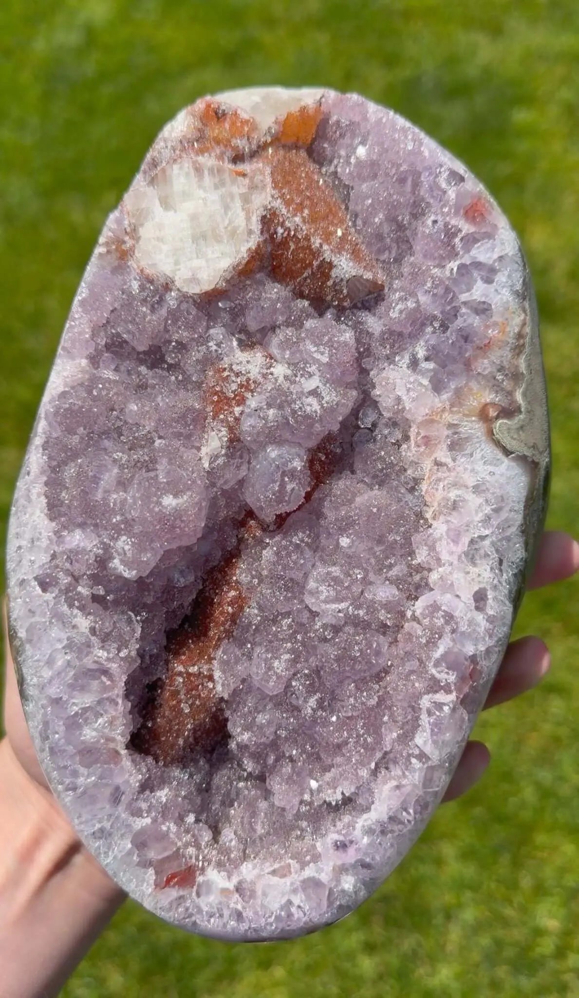 Lavender Amethyst Druzy Freeform | Collector Crystal with Calcite & Iron Inclusions - The Aquarian Alchemist