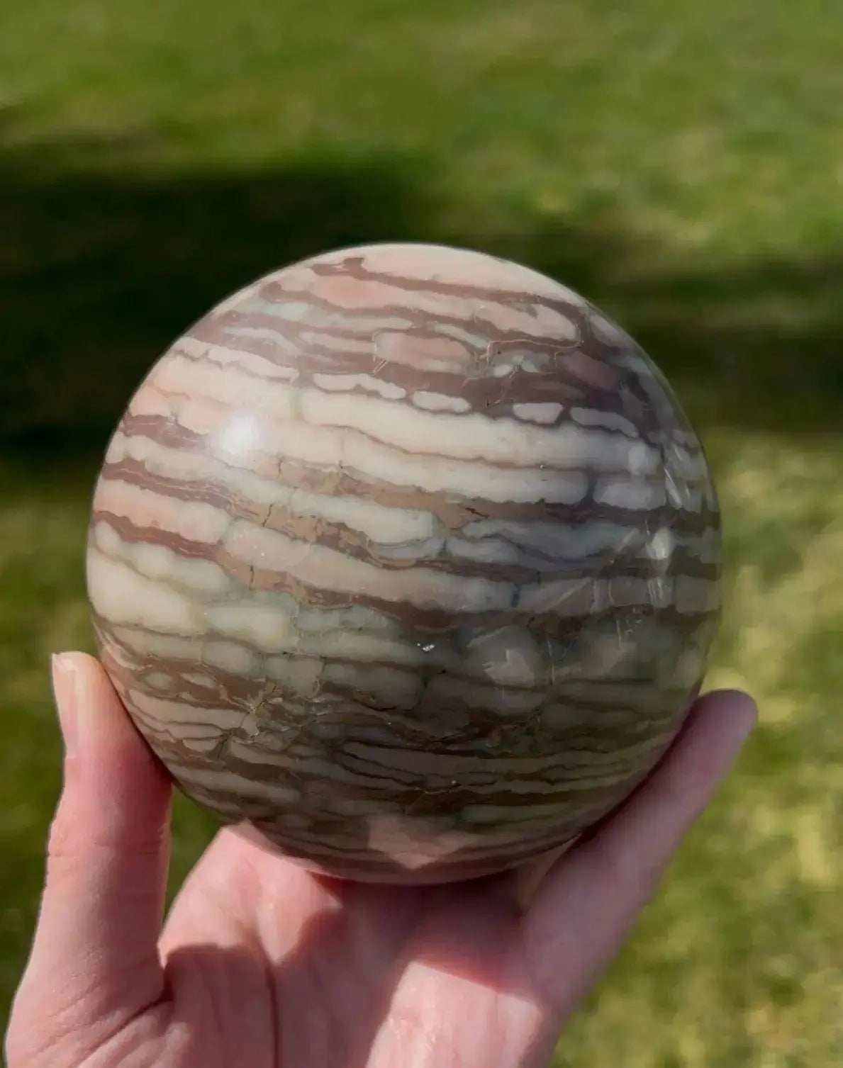 Natural Red Zebra Jasper Sphere 96mm - The Aquarian Alchemist