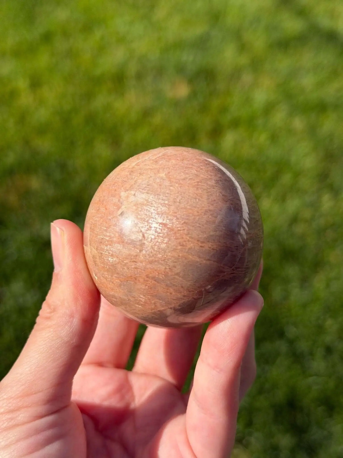 Peach Sunstone Sphere | 54mm - The Aquarian Alchemist