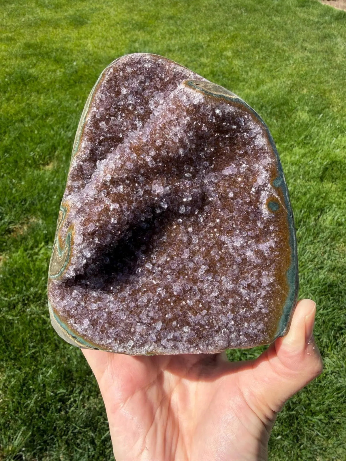 Raspberry Brazilian Rainbow Amethyst Geode | “B” - The Aquarian Alchemist