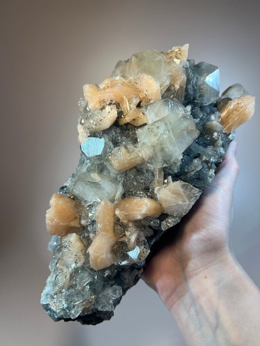 Black Chalcedony with Apophyllite & Stilbite - The Aquarian Alchemist