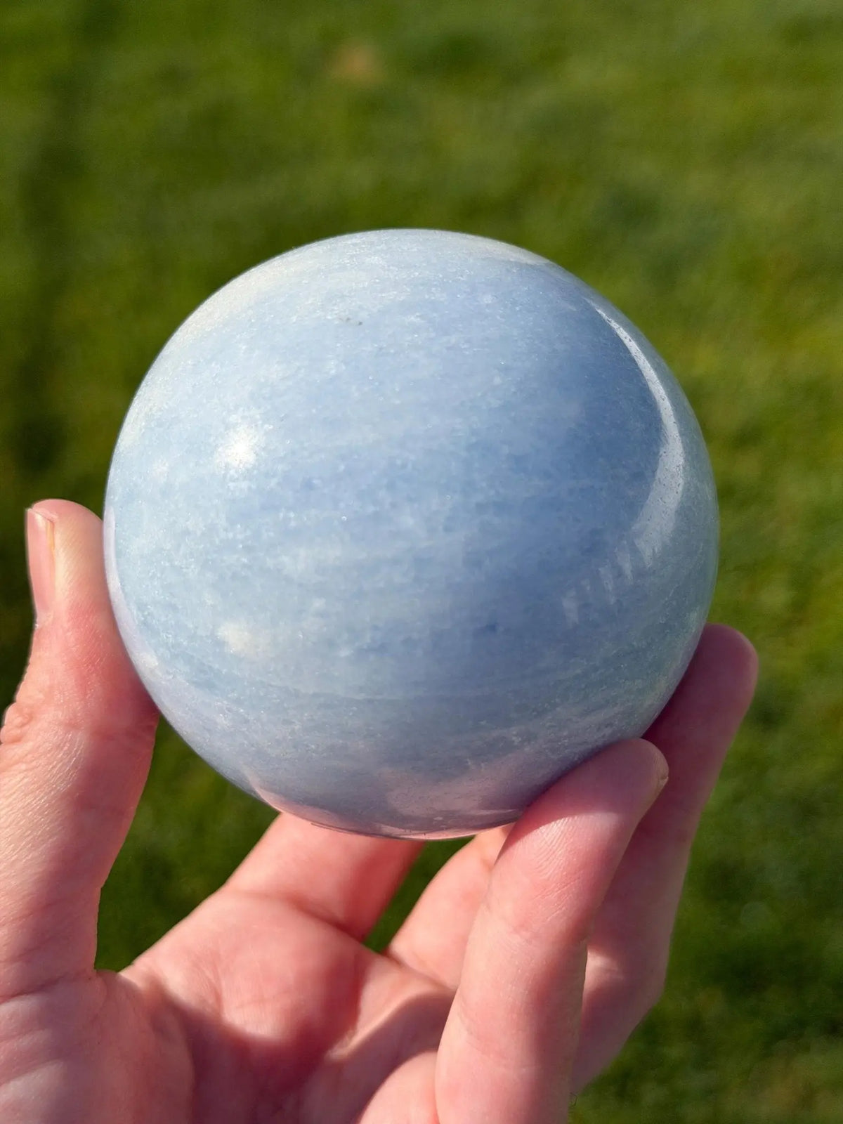 Blue Calcite Sphere | 72mm - The Aquarian Alchemist
