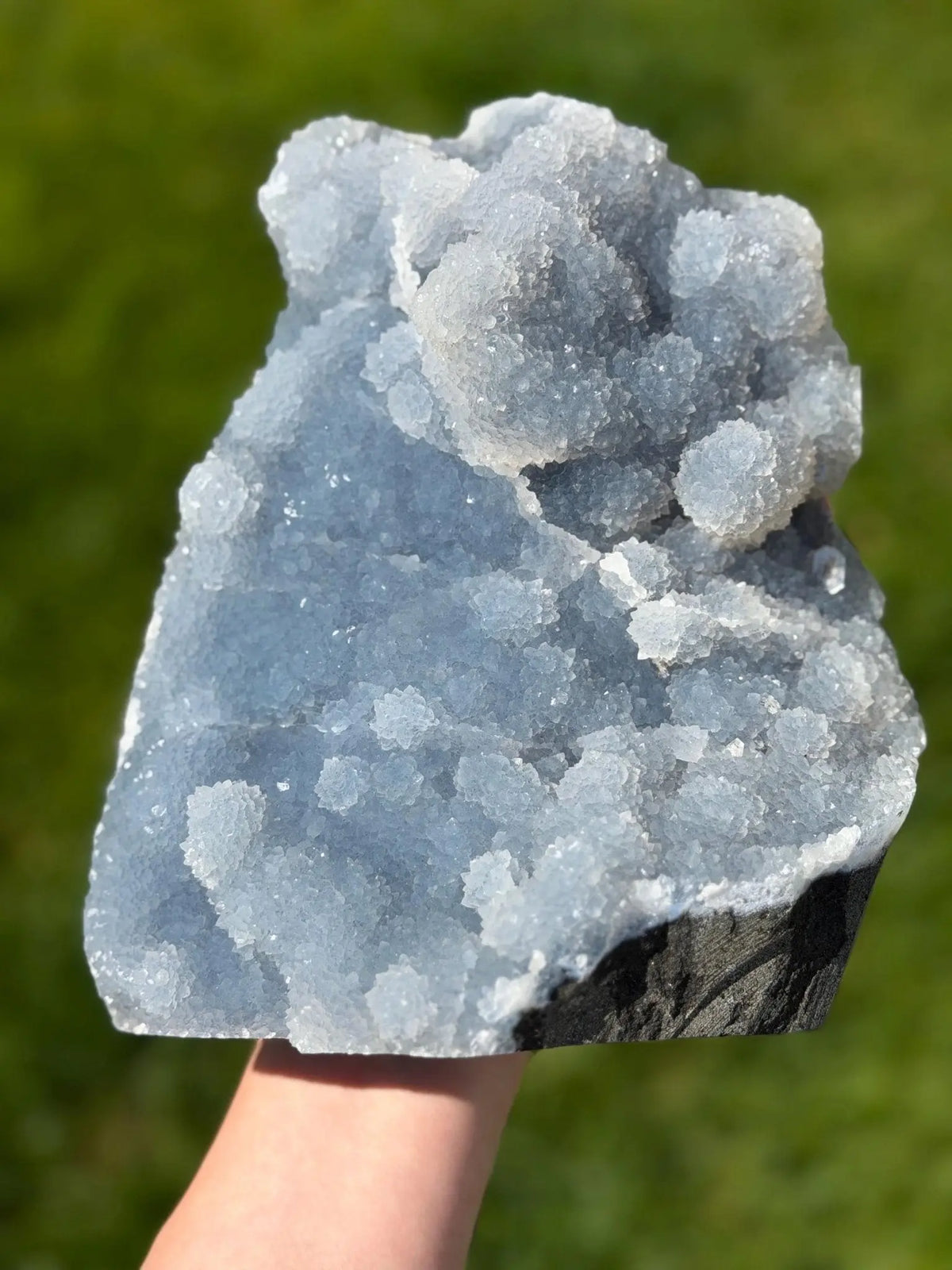 Blue Chalcedony Druzy Cluster on Matrix - The Aquarian Alchemist