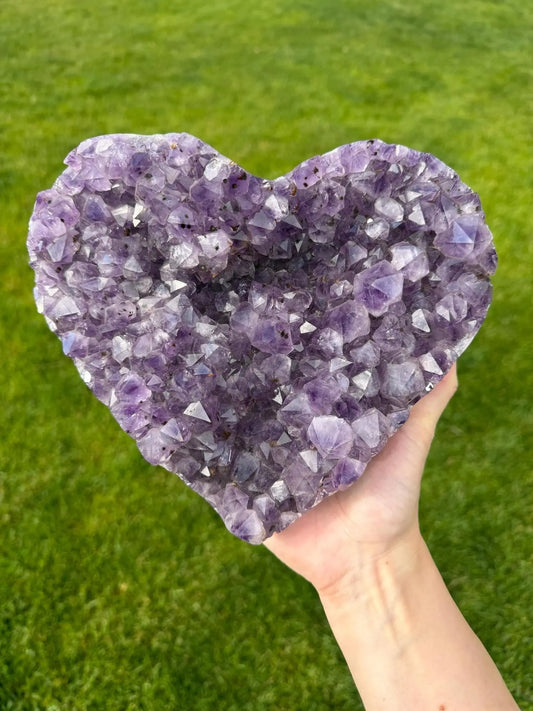 Brazilian Druzy Amethyst Heart with Custom Stand | AMH-003 - The Aquarian Alchemist