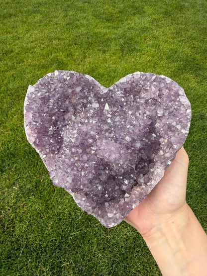 Brazilian Druzy Amethyst Heart with Custom Stand | AMH-005 - The Aquarian Alchemist