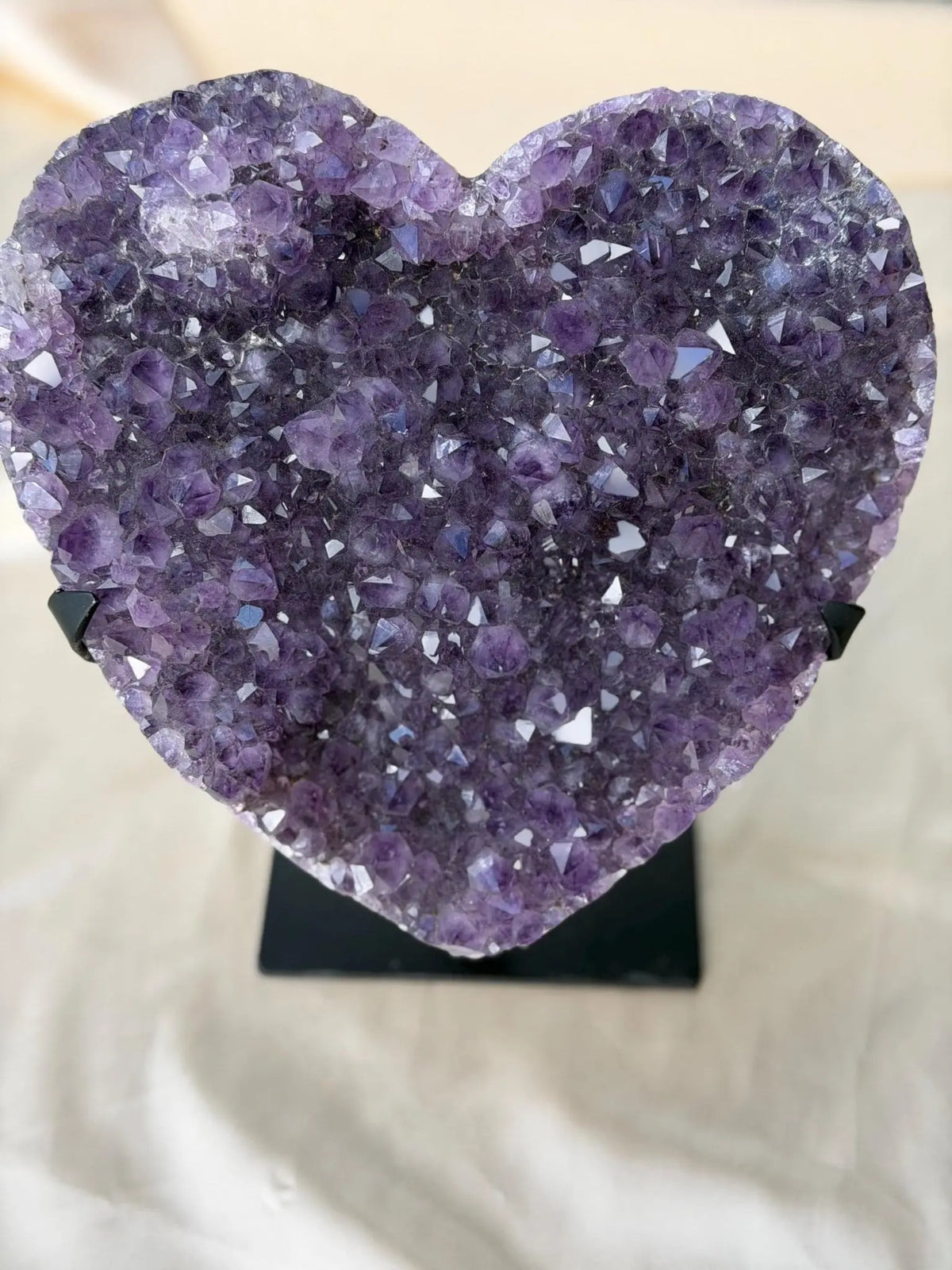 Brazilian Druzy Amethyst Heart with Custom Stand | AMH-008 - The Aquarian Alchemist