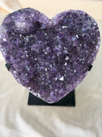 Brazilian Druzy Amethyst Heart with Custom Stand | AMH-008 - The Aquarian Alchemist