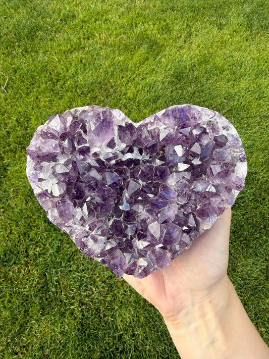 Brazilian Druzy Amethyst Heart with Custom Stand | AMH-011 - The Aquarian Alchemist