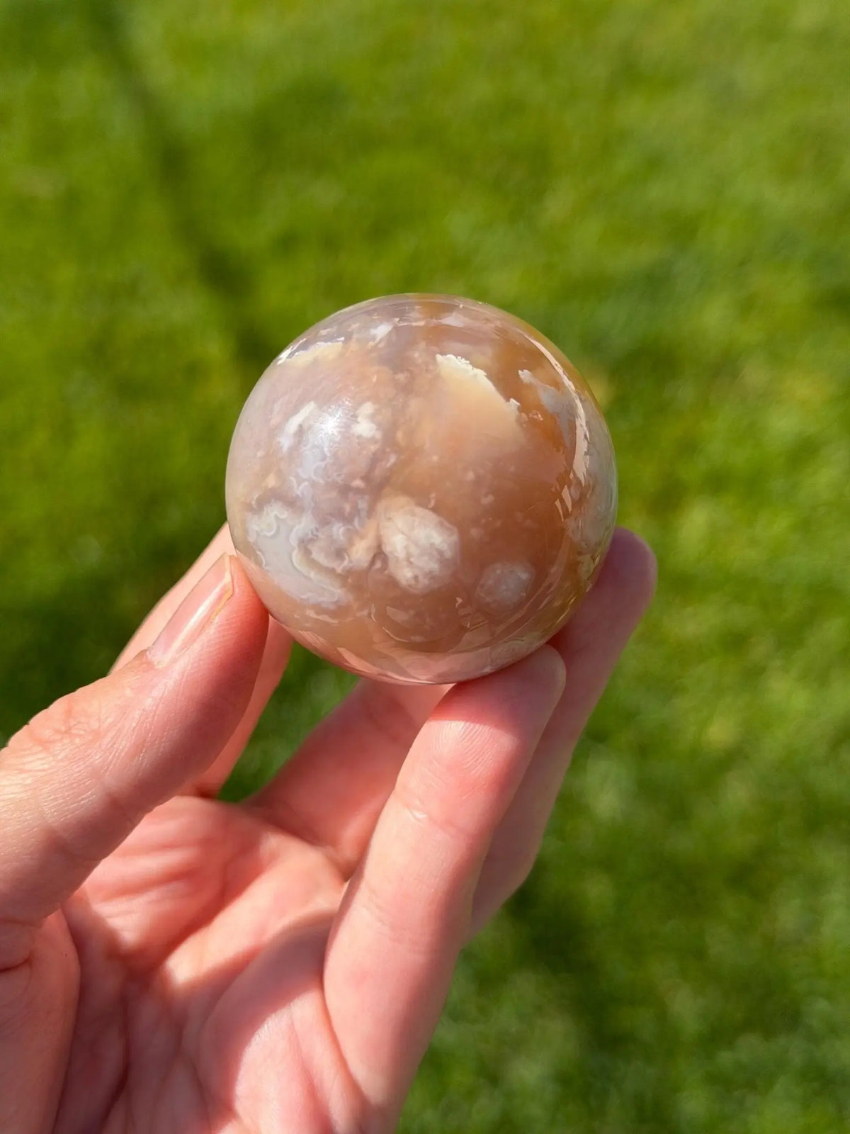 Caramel Flower Agate Sphere | 45mm - The Aquarian Alchemist