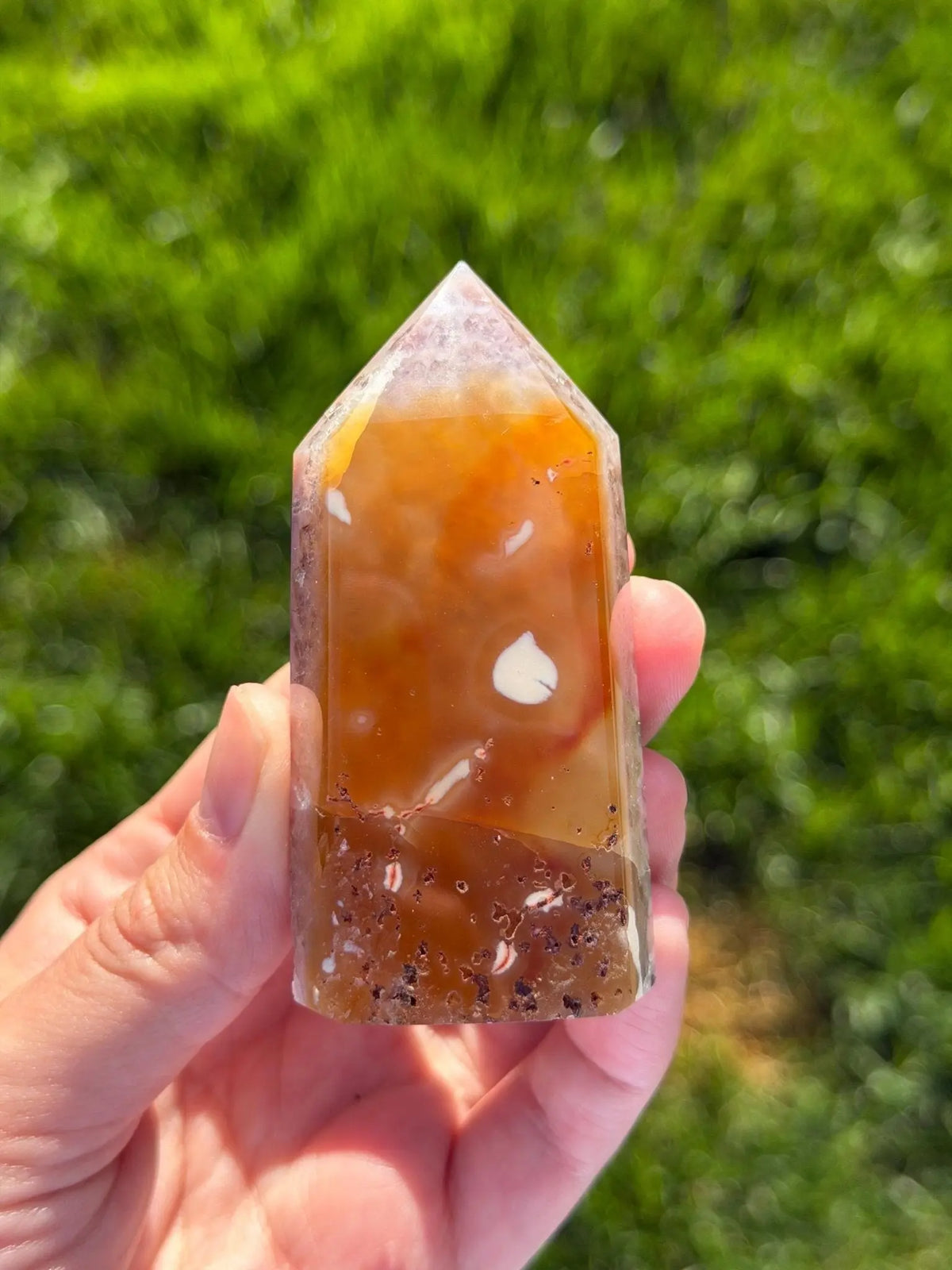 Druzy Agate Tower from Brazil | Natural Crystal Point | Sparkling Quartz Druzy | Specimen | SKU DA-01 - The Aquarian Alchemist