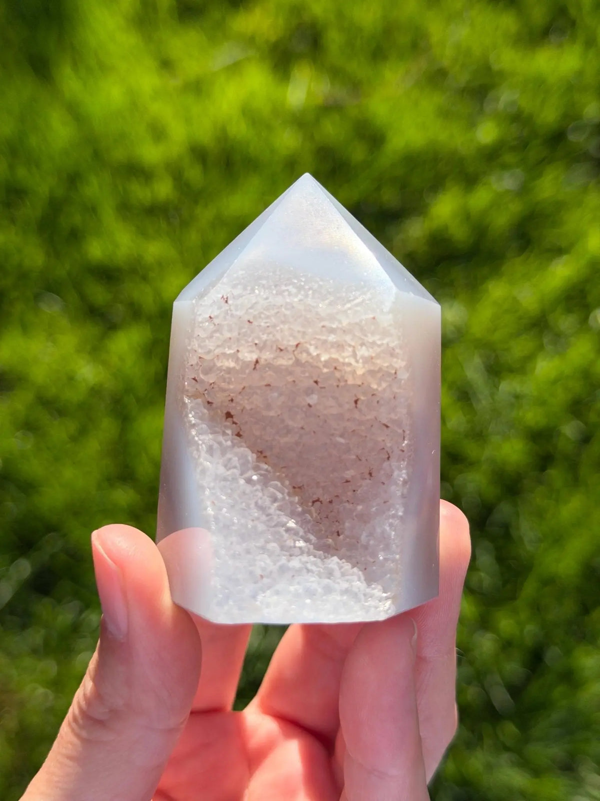 Druzy Agate Tower from Brazil | Natural Crystal Point | Sparkling Quartz Druzy | Specimen | SKU DA-04 - The Aquarian Alchemist