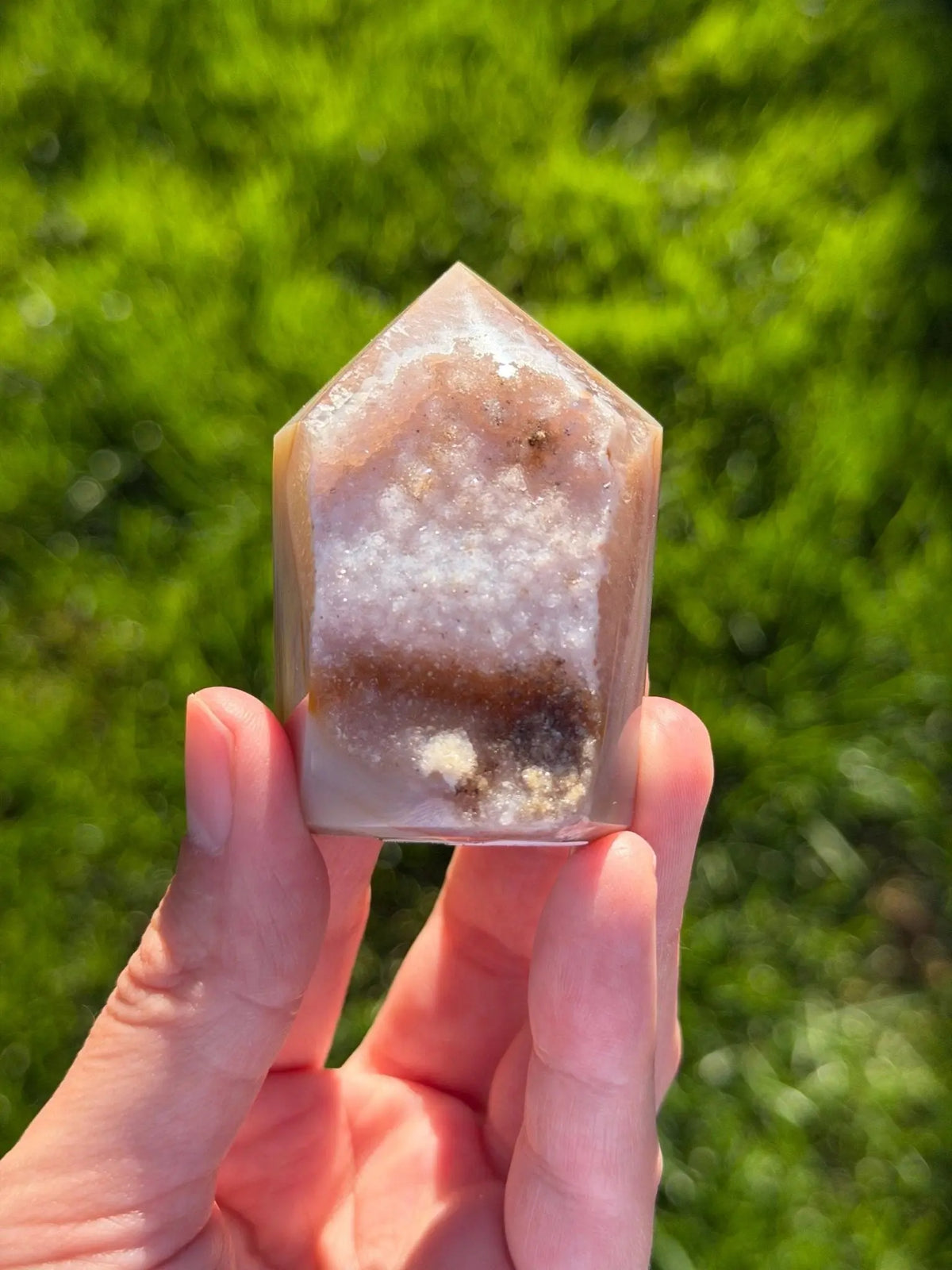 Druzy Agate Tower from Brazil | Natural Crystal Point | Sparkling Quartz Druzy | Specimen | SKU DA-07 - The Aquarian Alchemist