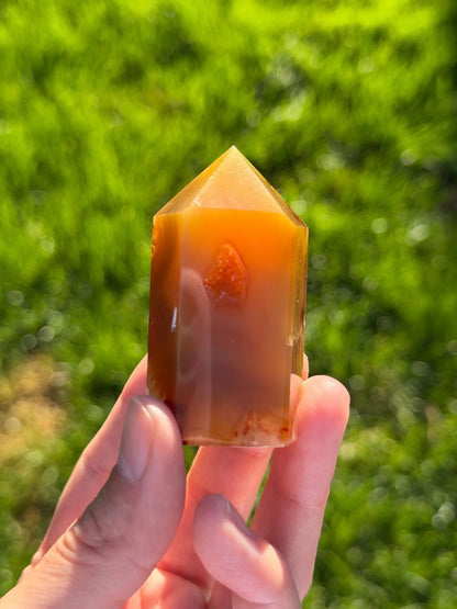 Druzy Agate Tower from Brazil | Natural Crystal Point | Sparkling Quartz Druzy | Specimen | SKU DA-08 - The Aquarian Alchemist