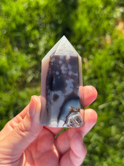 Druzy Agate Tower from Brazil | Natural Crystal Point | Sparkling Quartz Druzy | Specimen | SKU DA-10 - The Aquarian Alchemist