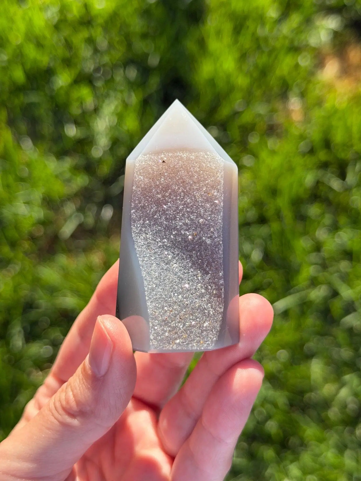 Druzy Agate Tower from Brazil | Natural Crystal Point | Sparkling Quartz Druzy | Specimen | SKU DA-10 - The Aquarian Alchemist