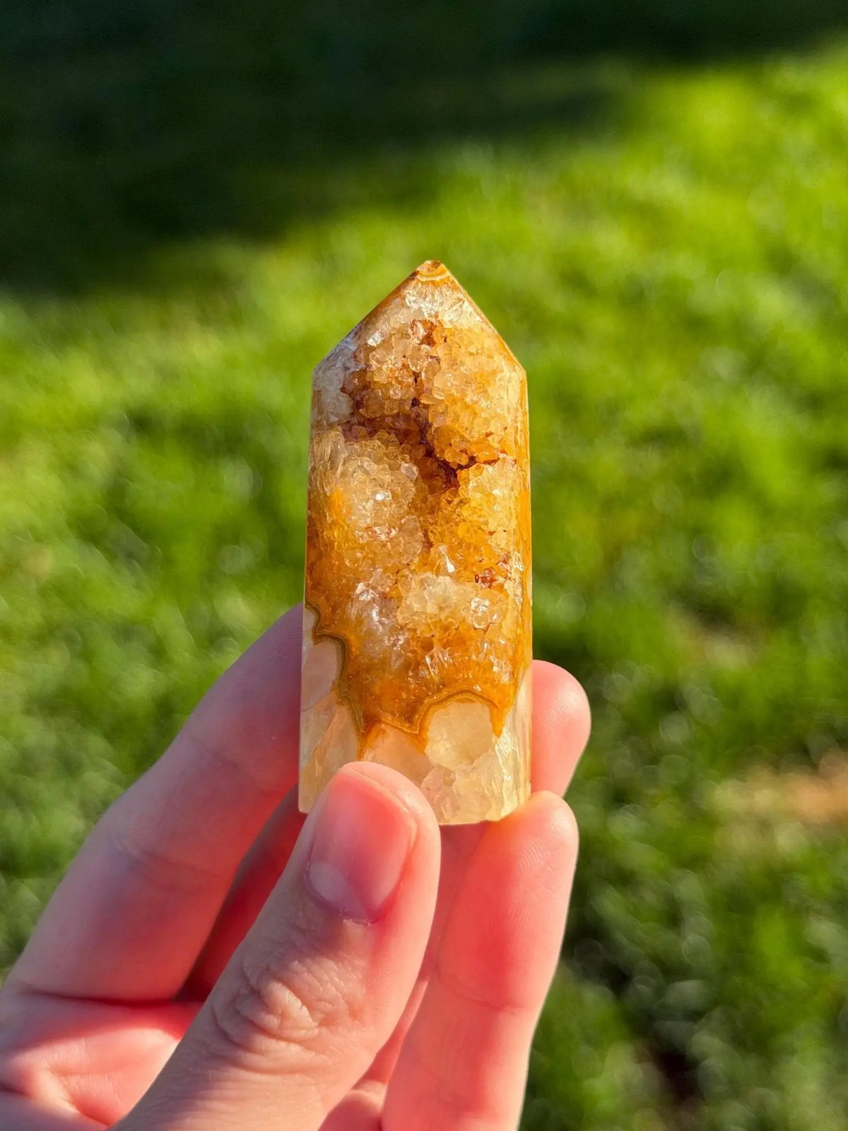 Druzy Agate Tower from Brazil | Natural Crystal Point | Sparkling Quartz Druzy | Specimen | SKU DA-13 - The Aquarian Alchemist