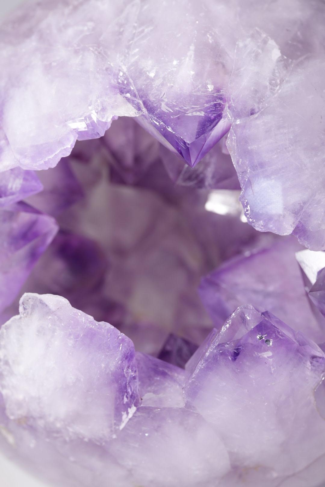 HUGE 11lb+ Purple Pac-Man Amethyst Sphere | Brazil | Custom Silver Stand Included - The Aquarian Alchemist