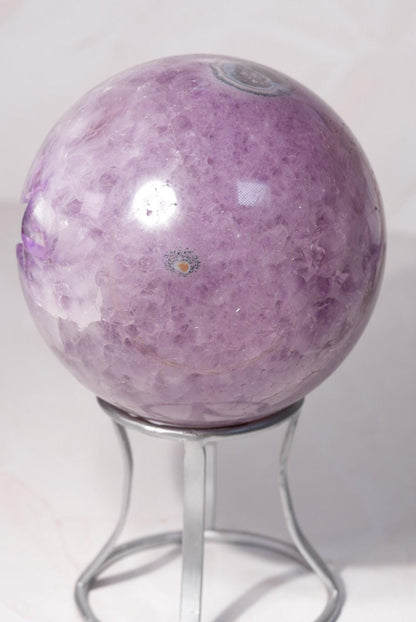 HUGE 11lb+ Purple Pac-Man Amethyst Sphere | Brazil | Custom Silver Stand Included - The Aquarian Alchemist