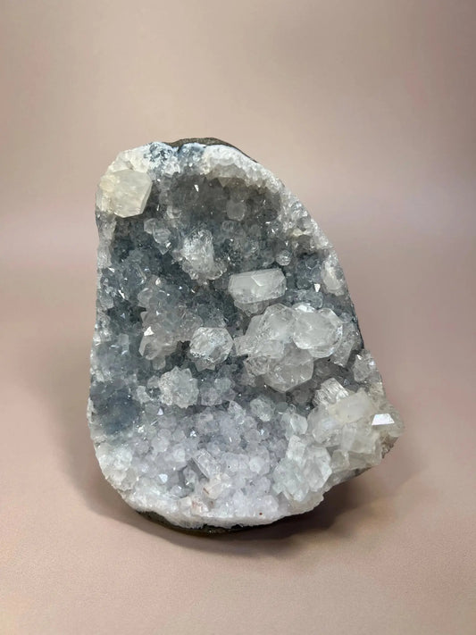 Icy Blue Chalcedony with Grey Hues | Self - Standing 4.4" - The Aquarian Alchemist