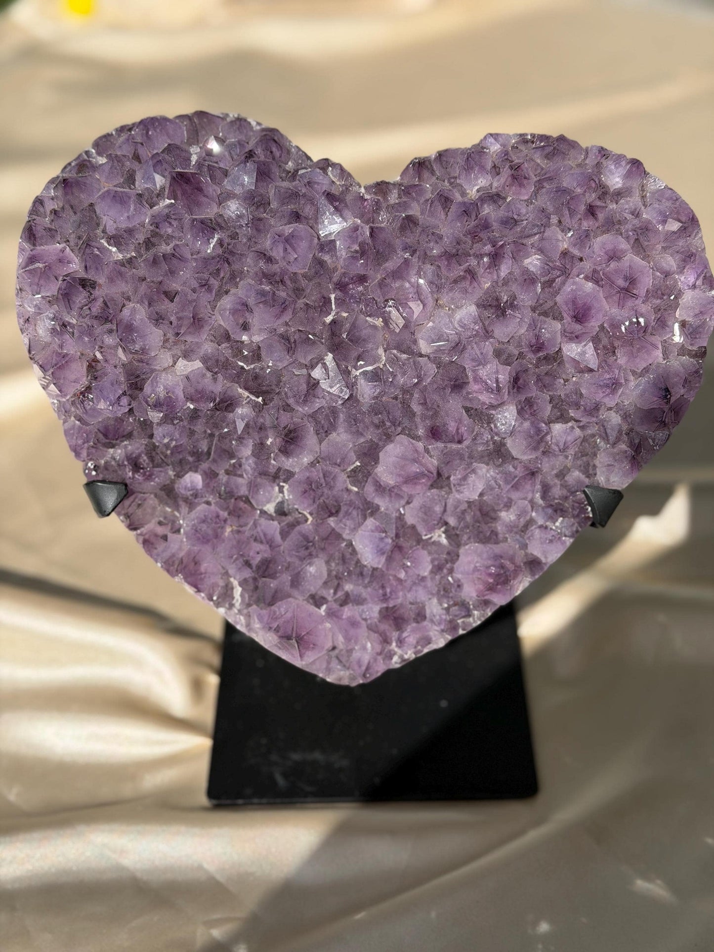 Brazilian Druzy Amethyst Heart with Custom Stand | AMH-004