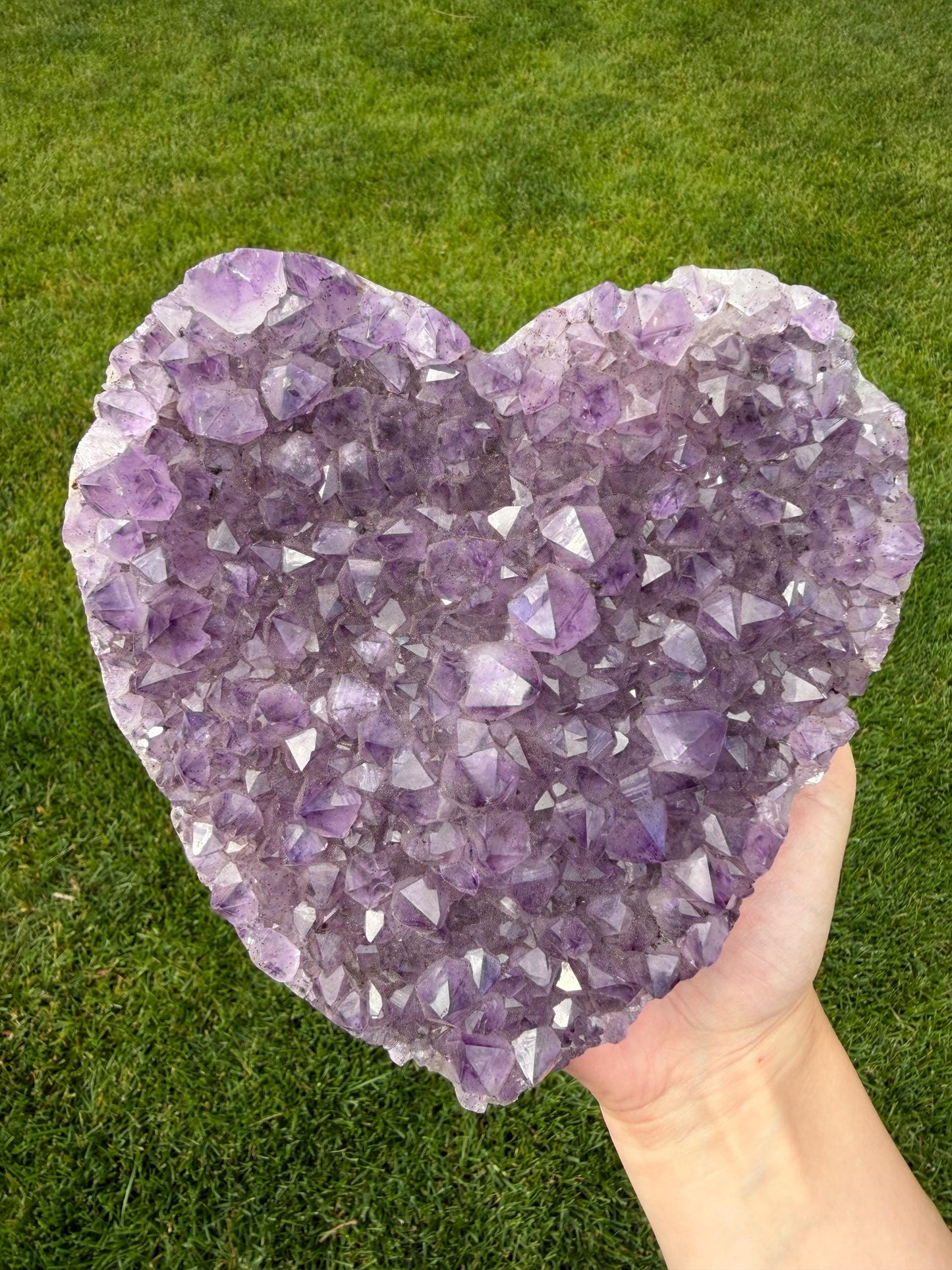 Brazilian Druzy Amethyst Heart with Custom Stand | AMH-006