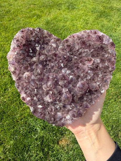 Brazilian Druzy Amethyst Heart with Custom Stand | AMH-010