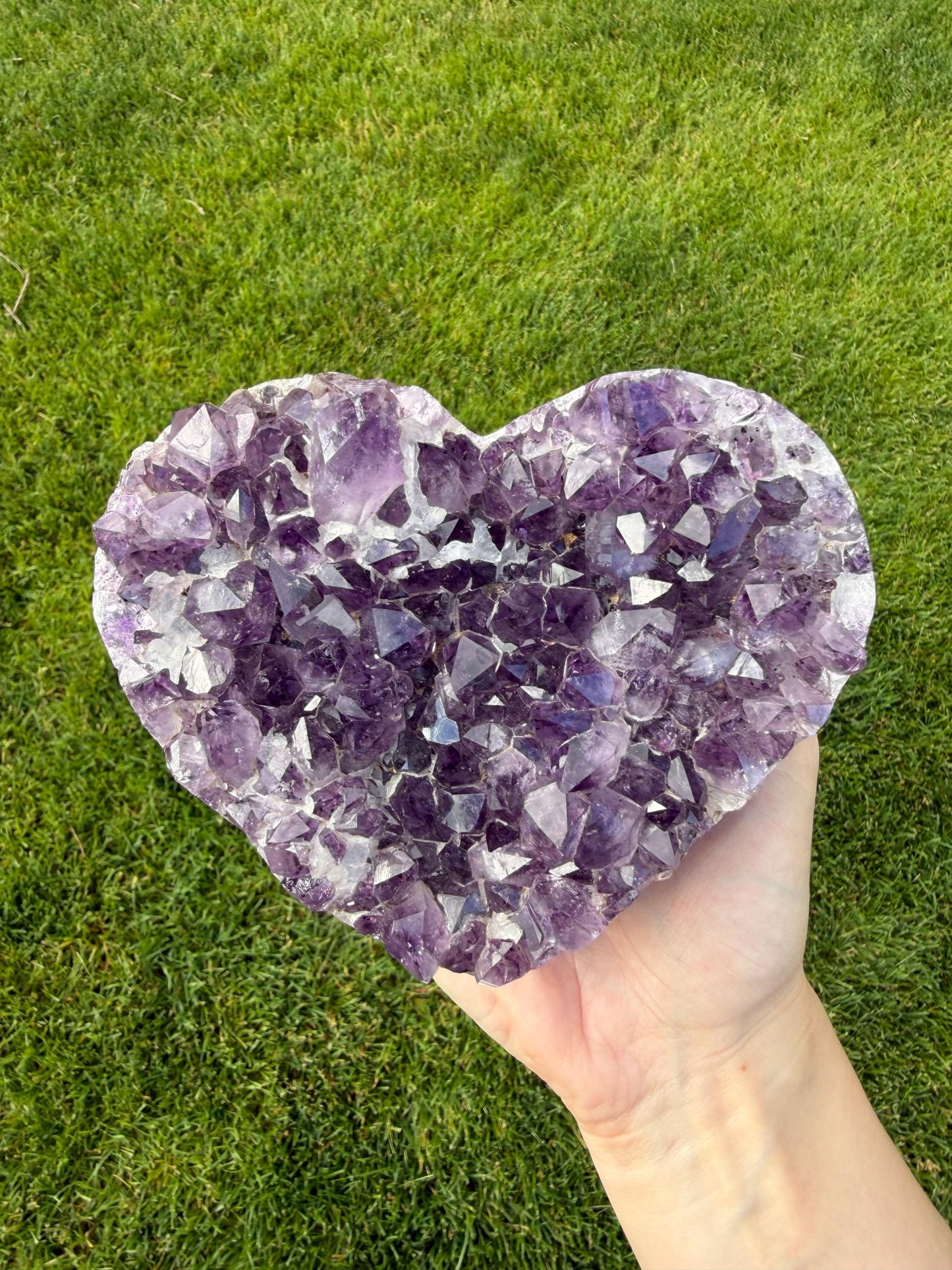 Brazilian Druzy Amethyst Heart with Custom Stand | AMH-011