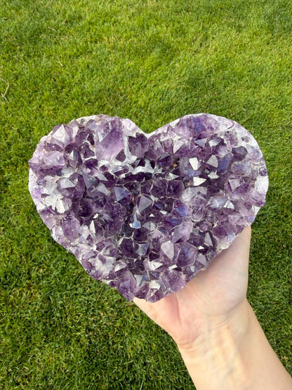 Brazilian Druzy Amethyst Heart with Custom Stand | AMH-011