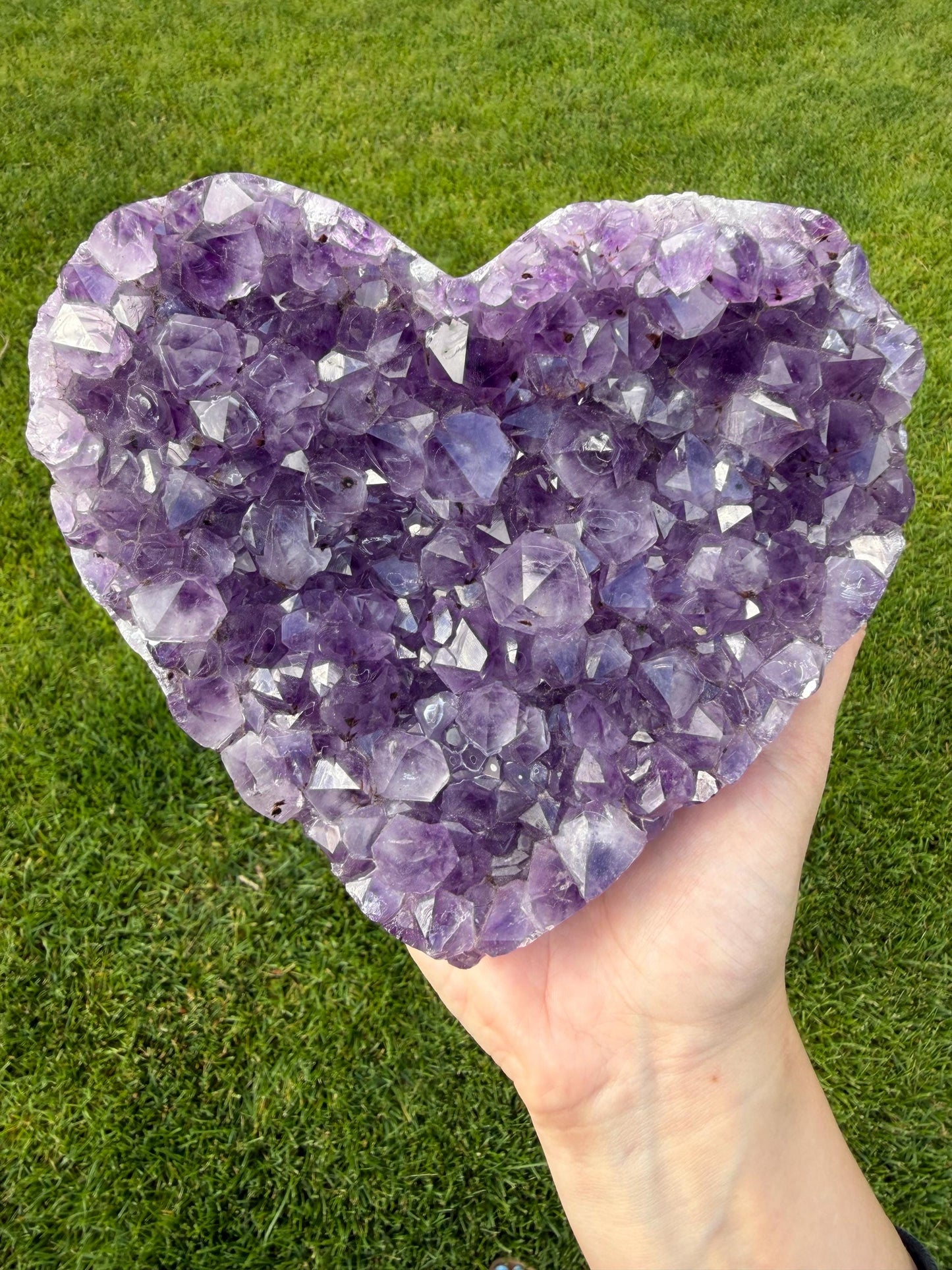 Brazilian Druzy Amethyst Heart with Custom Stand | AMH-012