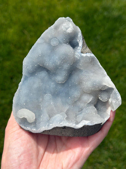 Natural Blue Chalcedony Specimen | Raw Blue Chalcedony Crystal | Mineral Display Piece