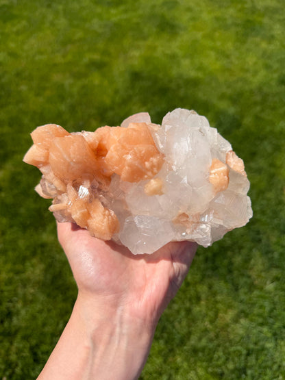 Apophyllite Cluster with Peach Stilbite
