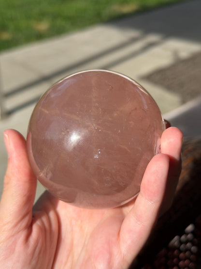 Six-ray Star Rose Quartz Sphere | Imperfect | 77mm