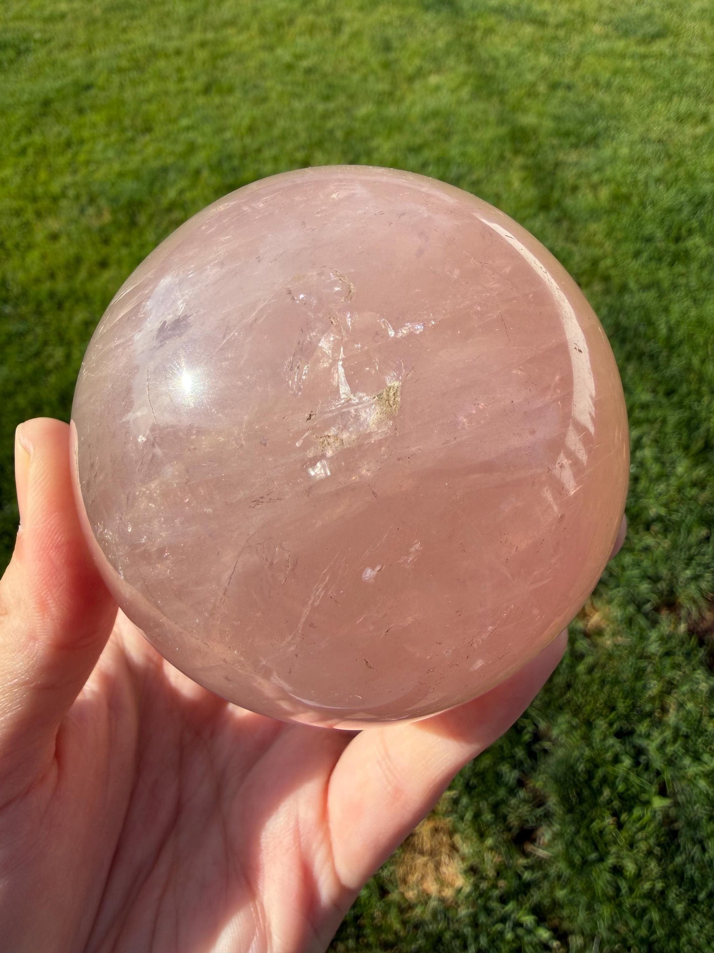 Six-ray Star Rose Quartz Sphere | Imperfect | 77mm