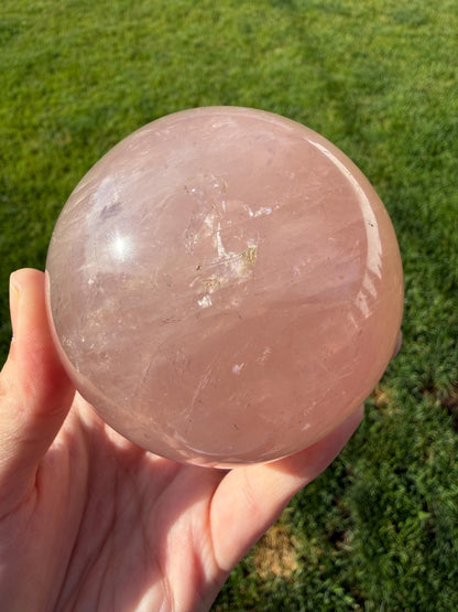 Six-ray Star Rose Quartz Sphere | Imperfect | 77mm