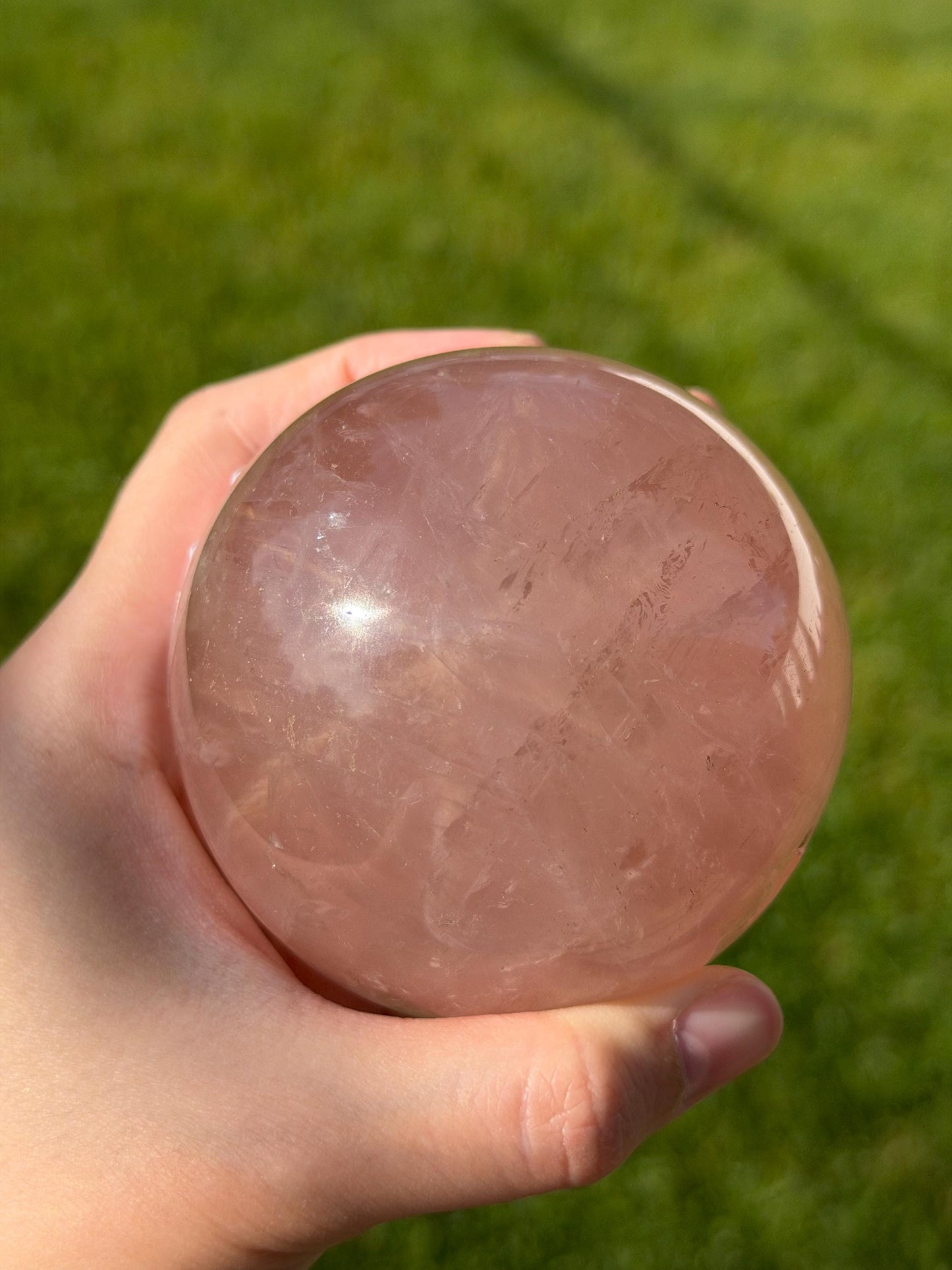 Six-ray Star Rose Quartz Sphere | Imperfect | 77mm