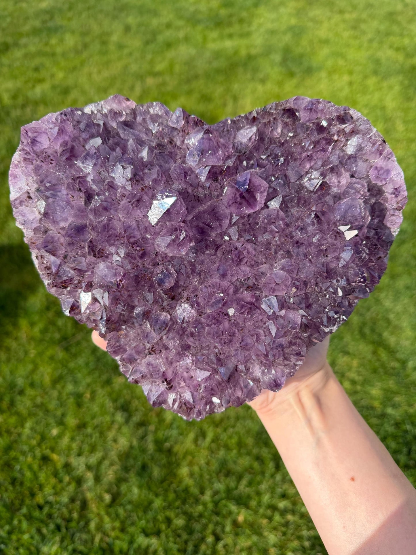 Brazilian Druzy Amethyst Heart with Custom Stand | AMH-001