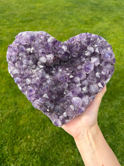 Brazilian Druzy Amethyst Heart with Custom Stand | AMH-003