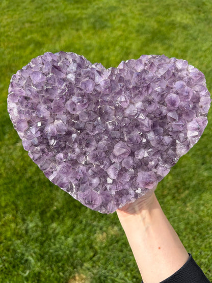 Brazilian Druzy Amethyst Heart with Custom Stand | AMH-004