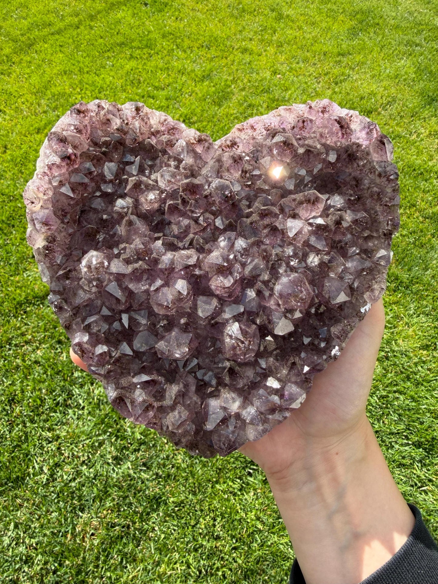 Brazilian Druzy Amethyst Heart with Custom Stand | AMH-010