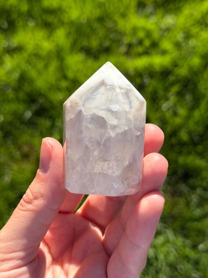 Druzy Agate Tower from Brazil | Natural Crystal Point | Sparkling Quartz Druzy | Specimen | SKU DA-05
