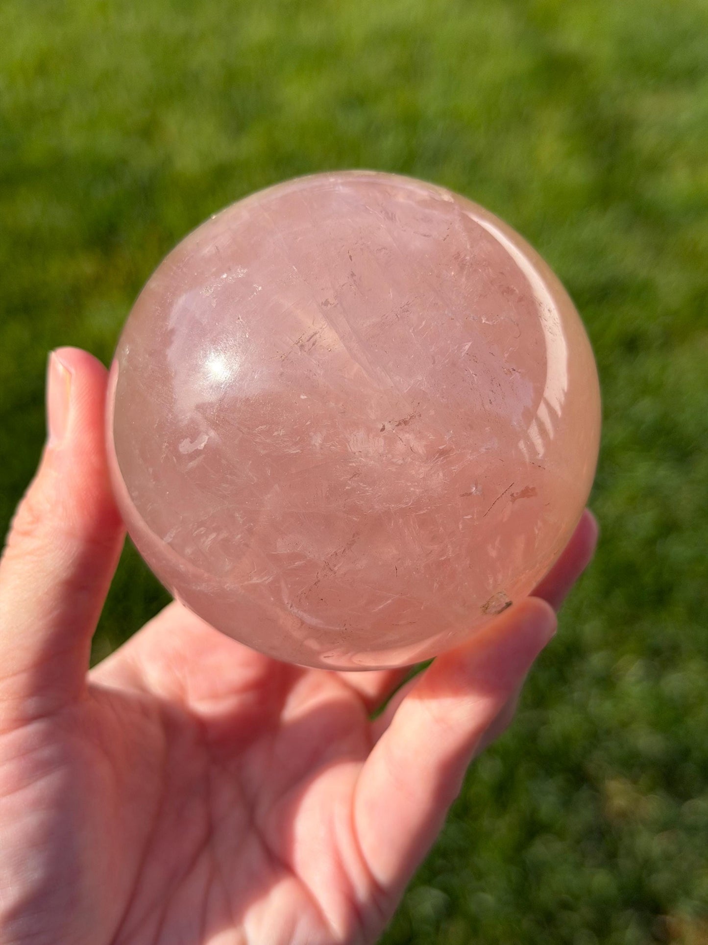 Six-ray Star Rose Quartz Sphere | Imperfect | 77mm