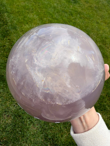 Lavender Rose Quartz with Rainbow Inclusions & Asterism | 125mm - The Aquarian Alchemist