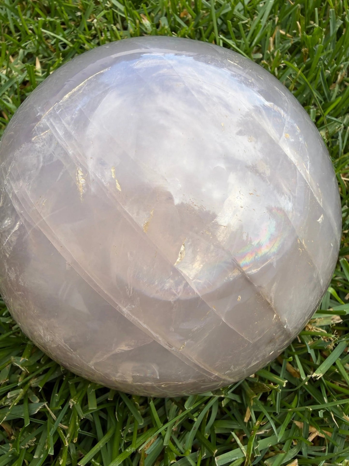 Lavender Rose Quartz with Rainbow Inclusions & Asterism | 125mm - The Aquarian Alchemist