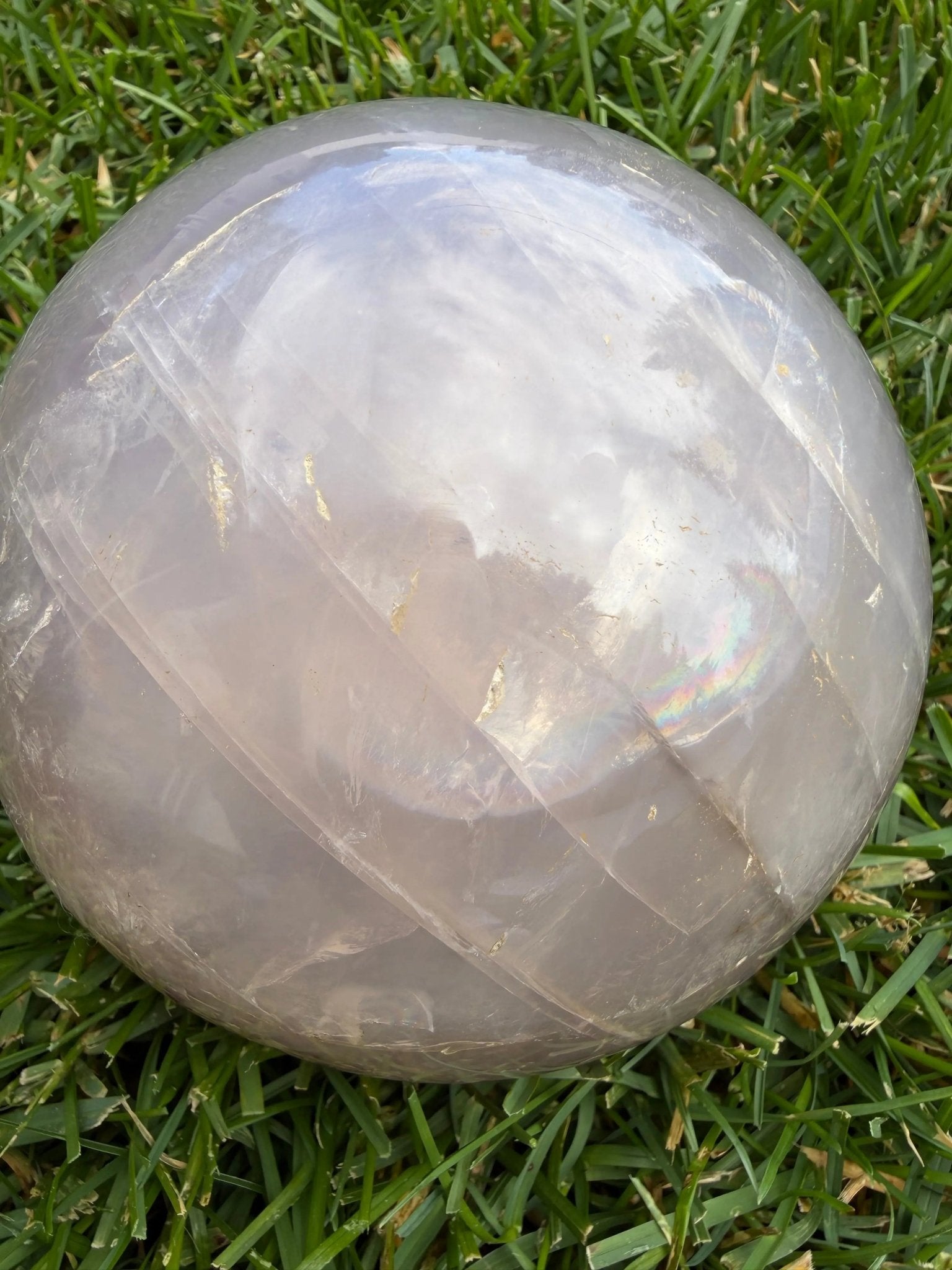 Lavender Rose Quartz with Rainbow Inclusions & Asterism | 125mm - The Aquarian Alchemist