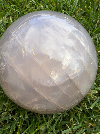 Lavender Rose Quartz with Rainbow Inclusions & Asterism | 125mm - The Aquarian Alchemist