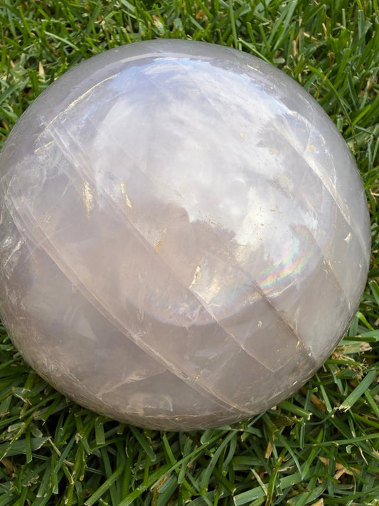 Lavender Rose Quartz with Rainbow Inclusions & Asterism | 125mm - The Aquarian Alchemist