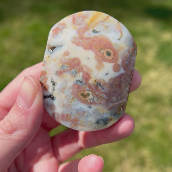 Sea Jasper Palm Stone | Marbled Tide.