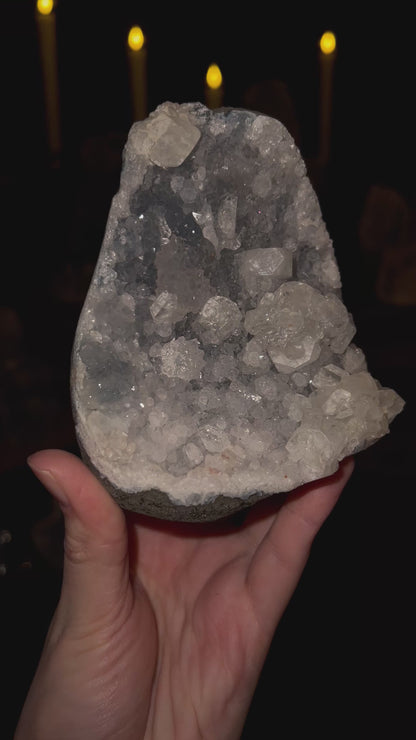 Icy Blue Chalcedony with Grey Hues | Self-Standing 4.4"