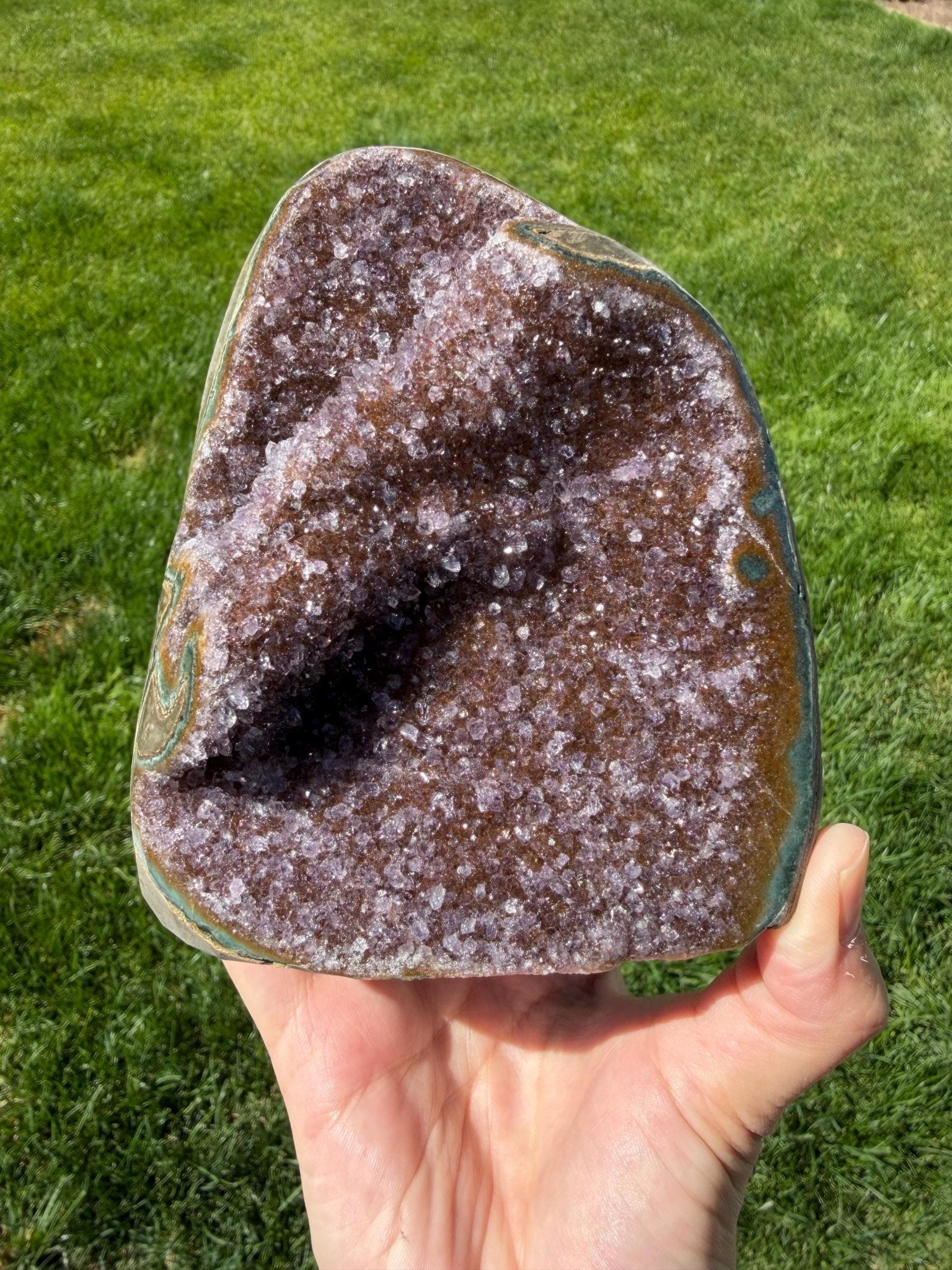 Raspberry Brazilian Rainbow Amethyst Geode | “B” - The Aquarian Alchemist