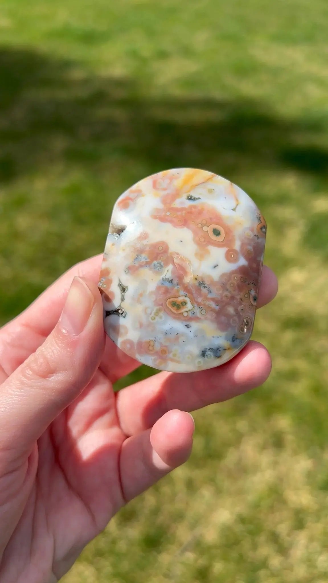 Sea Jasper Palm Stone | Marbled Tide - The Aquarian Alchemist